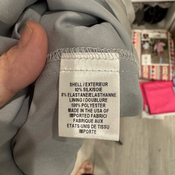 Milly Silk Sleeveless Trapeze Silk/Grey Dress with pockets Size 6 - Picture 8 of 8